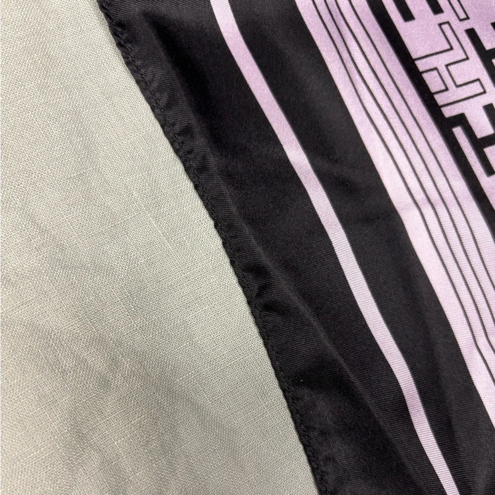 HERVE LEGER Limited Edition  100% Silk Scarf Lilac & Black